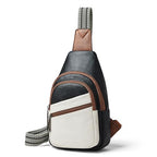 Sling Bag Crossbody Bags for Women Small Cross Body Bag Fanny Packs Chest Sling Purse for Daily Travel Leisure Sport (4-1 White Black With Brown)