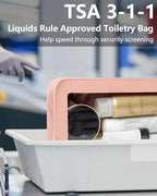 2 Pcs Clear Makup Bag Set (Mini+Large Pink)
