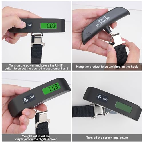 2 Pcs Black Travel Digital Luggage Scale (Black+black)