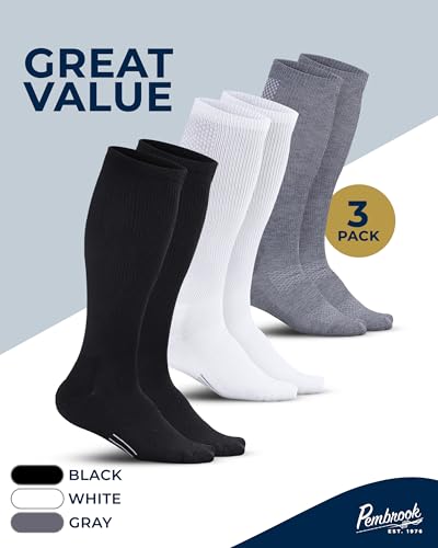 Compression Socks for Men (Large / Black/White/Gray - 3 Pairs)