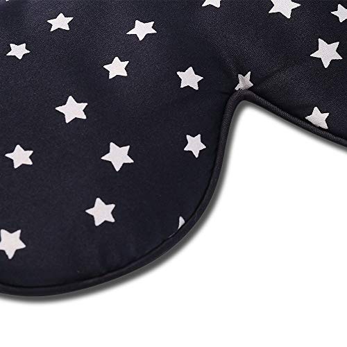 Natural Silk Sleep Mask (Black Stars)