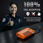 TSA Approved Luggage Locks with Search Alert Indicator (Orange)