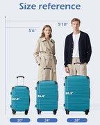 Hardside ABS Luggage (dark green / 3 Piece Set)