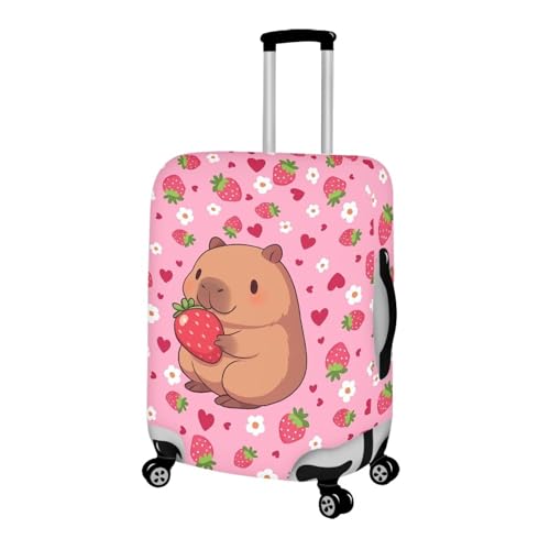 Sweet Strawberry Suitcase Cover (S(for 18-21 inch luggage) / Sweet Strawberry Capybara)