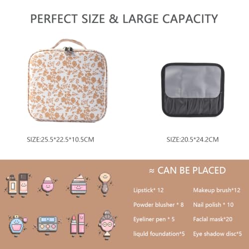 Makeup Bag with Led Mirror (Orange-1 / with LED mirror)