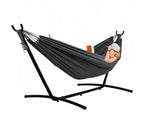 Lazy Daze Portable Hammock with Stand (Black Frame- Deep Gray)