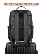 15.6 inch PU Leather Laptop Backpack Purse for Women (Black)