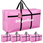 4 Pcs 96 Gallon Extra Large Moving Bags Heavy Duty Storage Bag (96 Gallon / Pink)