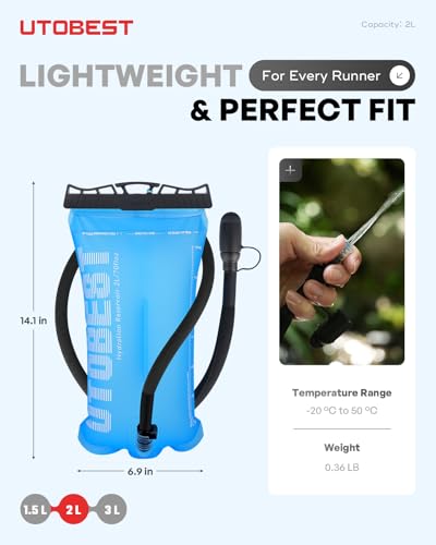 Water Bladder 2L Hydration Bladder for Hiking Backpack (Blue-2L)
