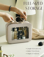 Clear Makeup Bag Travel Cosmetic Case Clear Toiletry Bag with Zipper Make Up Organizer Traveling Mahjong Tile Bag Stone Large (Stone / Large Luxe)