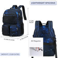 Multi Pocket Backpack for Travel College (Black Blue Galaxy)