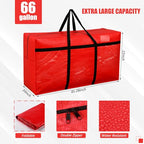 6 Pcs 66 Gallon Extra Large Moving Bags Heavy Duty Storage Bag (66 Gallon / Red)