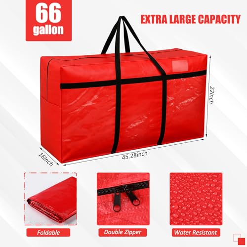 6 Pcs 66 Gallon Extra Large Moving Bags Heavy Duty Storage Bag (66 Gallon / Red)