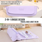Hair Tools Travel Bag and Heat Resistant Mat 17" (Lilac)