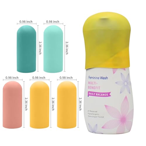 5 Pack Silicone Bottle Covers Travel Essentials for Women Men (5 Pack)