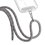 8mm Rope Cross Body Strap with Card (8mm / Charcoal With Silver Clasp)