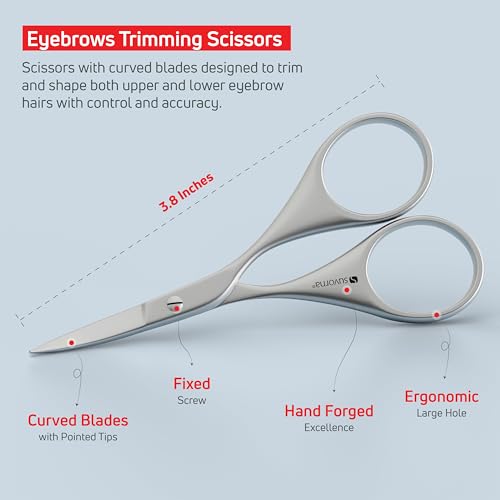 Premium Beard & Mustache Set with Beard scissors for men (5.5" Beard & Mustache Scissors / Dark Blue)