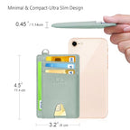 Slim Minimalist Wallet RFID Credit Card Holder for Men (small / Saffiano Seaweed)