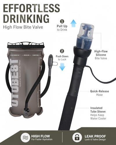 Water Bladder 1.5L Hydration Bladder for Hiking Backpack (Coffee-1.5L)
