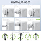 45W Universal Travel Adapter PD&QC (45W-5USB(3 USB-C) White)