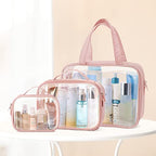 Clear Makeup Bag Travel (05 Active Rose Pink / Full Vacation (Mixed Sizes))