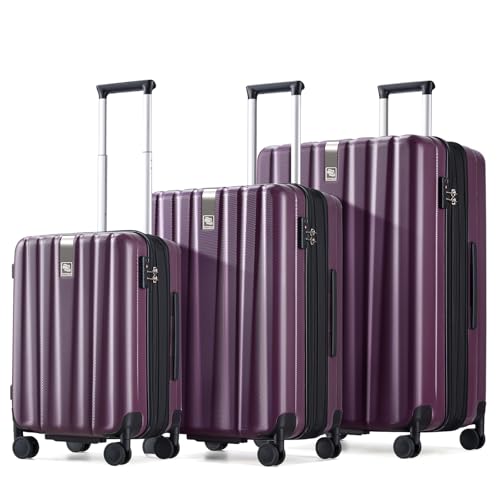Expandable Hard Shell Luggage Sets (3 Pc Set EXT (20/24/29) / Purple)