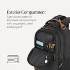 Cecil Laptop Backpack (18-Inch / Black Canvas/Brown)