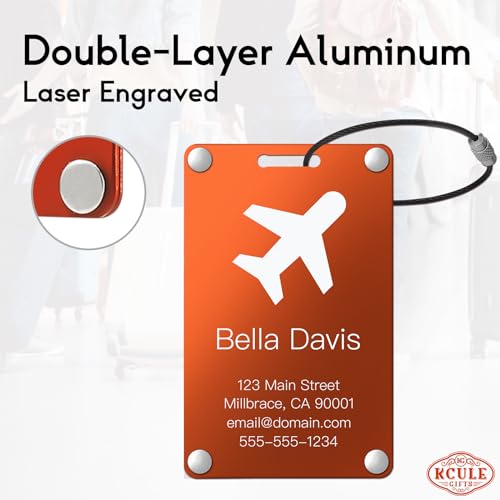 Personalized Luggage Tags (Sleek Bar-orange)