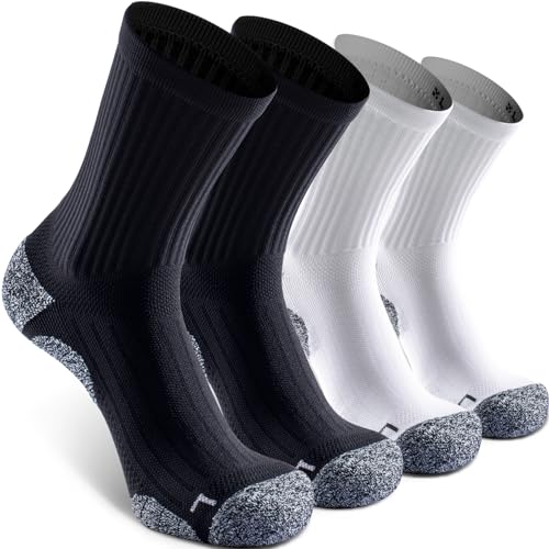 Cushioned Compression Unisex Mid (Small / Black/White (2 Pairs of Each Color))