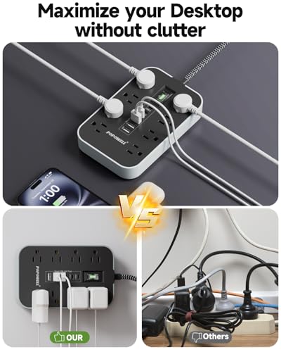 Power Strip Surge Protector (01-5 FT Power Strip(6 USB 4.8A Max))