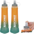 Soft Flask Collapsible Water Bottle with Wide Mouth (Orange Green / 500 ml/17 oz)