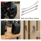 1/8"(3mm) Wire Diam Stainless Steel Cable Eyelets Loops Short Rope Lanyard Safety Tether Chain Lock with Vinyl Coated Cover, 15Pcs 8" Long Black (8 inches - 15 Pcs / Black-B)