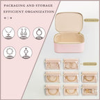 Jewelry Box Organizer for Women (Light Pink ,8 Pouches)