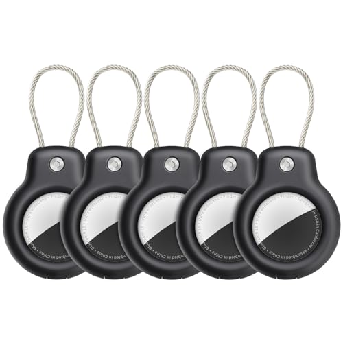 for AirTag Holder Keychain (Black/Black/Black/Black/Black)