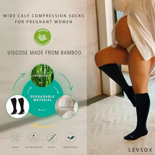 Plus Size Compression Socks for Women&Men Wide Calf 15 (3 Pair-black/White/Grey / 3X-Large)