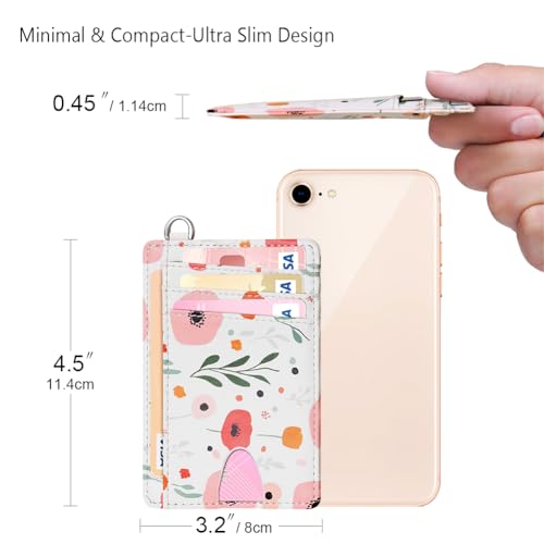 Slim Minimalist Wallet RFID Credit Card Holder for Men (small / Floral)