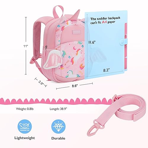 Toddler Backpack for Girls 2 (Unicorn / Neoprene Toddler Backpack)
