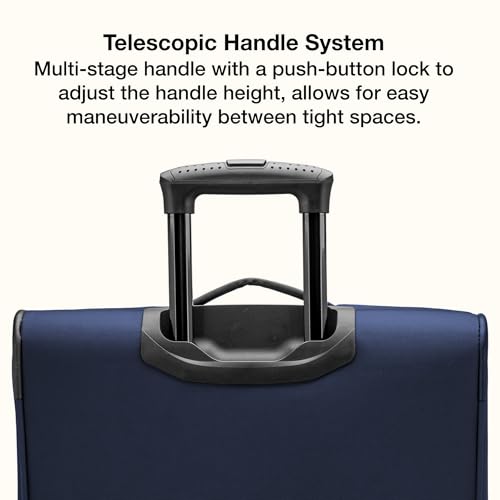 Anzio Softside Expandable Luggage with Spinner Wheels (Navy / 30-Inch Large)