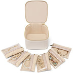 Jewelry Organizers and Storage with Clear 6 Velvet Bags (6PCS-White)