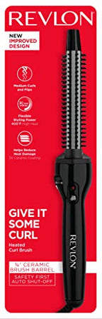 Perfect Heat Triple Ceramic Curling Brush (Black / 3/4 Inch)
