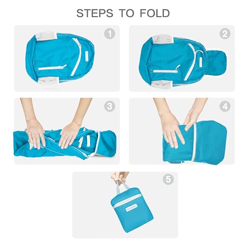 35L Foldable Waterproof Backpack For Outdoor Sports With Inside Wet Clothes Compartment Packable For Multiple Uses Ultra Lightweight Ideal For Hiking Men And Women Travel (1sky Blue)