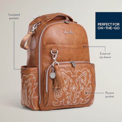 Boss Plus Large Diaper Bag Backpack with 19 Pockets (Saddle)