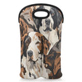 Dogs Animal 2 Bottle Wine Carrier Tote Bag Insulated Wine Bottles Neoprene Bag with Secure Carry Handle Portable Wine Cooler Bag for Travel Picnic Beach (Dogs Animal)