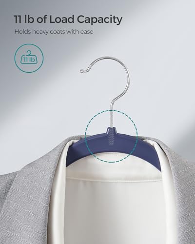 Plastic Clothes Hangers (50 Pack / Light Blue Ash)