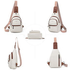 7L Sling Bag for Women Vegan Leather Crossbody Purse Chest Bags Fashionable Trendy Fanny Pack with Travel (7L / 7l-m-beige Brown)