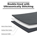 Large Waterproof Outdoor Blanket Thick Fleece 80" x 58" (Black Grey-a)
