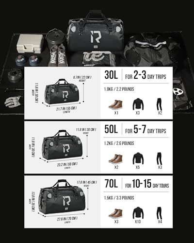 Motorcycle Dry Bag (Black / 70L)