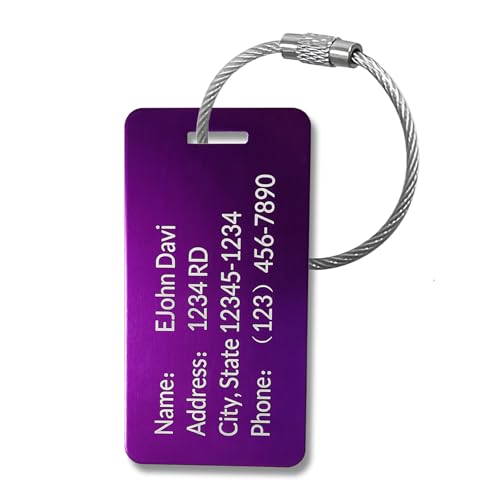 5Pack) Custom Personalized Luggage Tags-Customized Unique tag for Suitcase Backpack Travel,Bags ((3.8×2)) ((3.8×2))