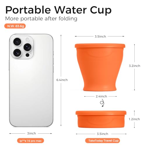 Collapsible Cup 8 oz (Orange)