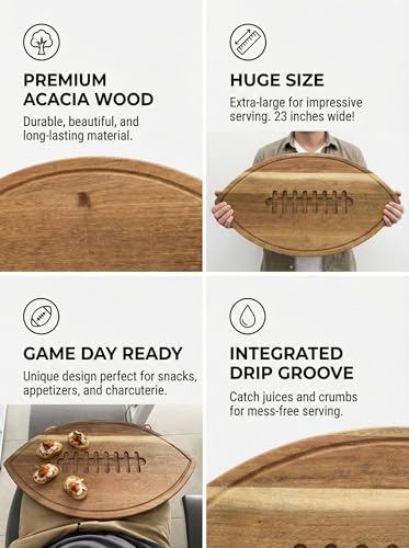 Giant American Football Charcuterie Board (Giant - 23.5x14 Inches)